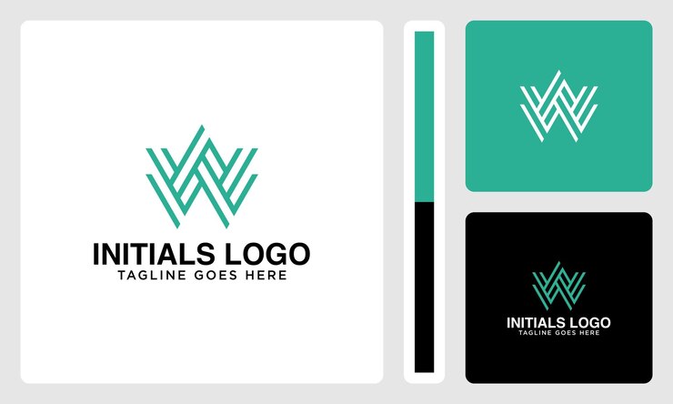 Vector logotipo de diseño vectorial moderno de iniciales dobles w