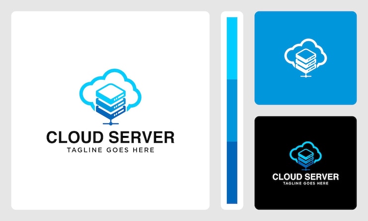 Vector logotipo de diseño vectorial moderno del servidor en la nube
