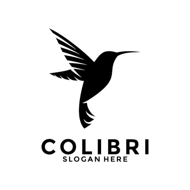 Logotipo de diseño vectorial de pájaros colibrí