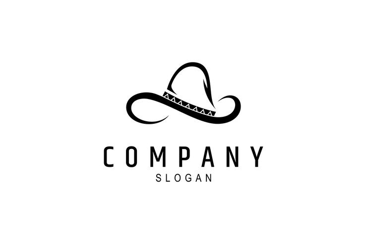 Logotipo de diseño vectorial del sombrero tradicional mexicano