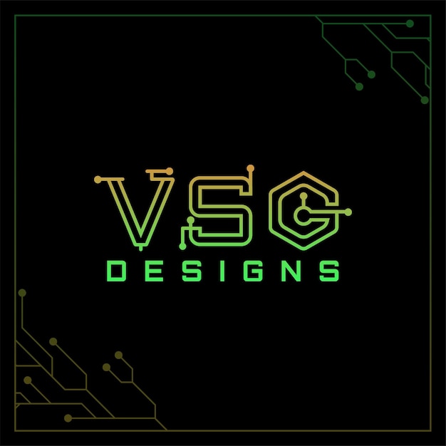 Logotipo de diseño VSG para el instituto de diseño tecnológico. Carta técnica de VSG.