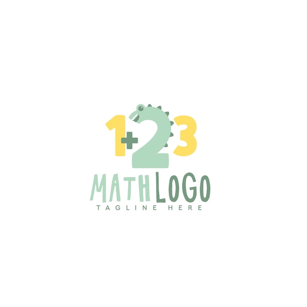 Logotipo divertido vectorial matemático adecuado para estudiantes de educación y logotipo del curso de matemáticas