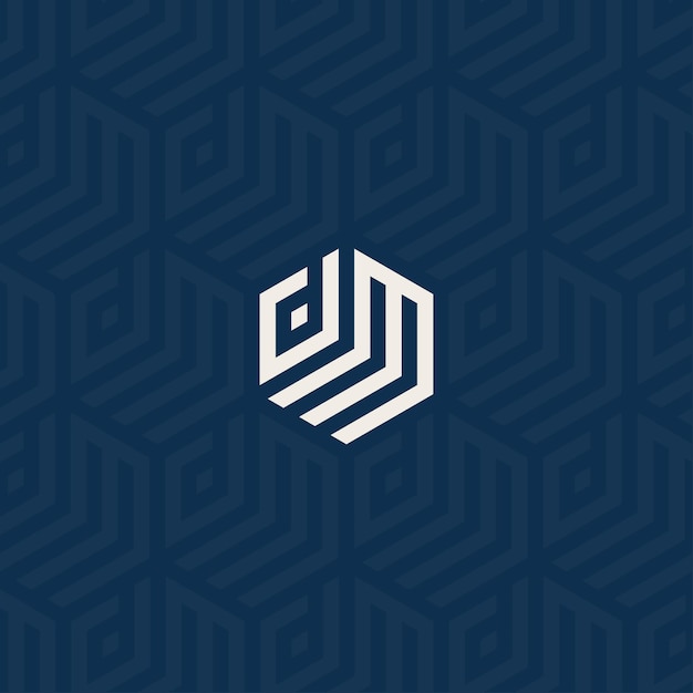 Logotipo de DM con diseño de patrón de fondo