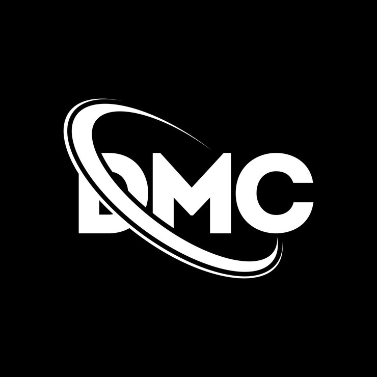 Vector logotipo de dmc: diseño de logotipo de letra dmc: iniciales dmc: logotipo vinculado con círculo y monograma en mayúsculas logotipo dmc: tipografía para negocios tecnológicos y marca inmobiliaria