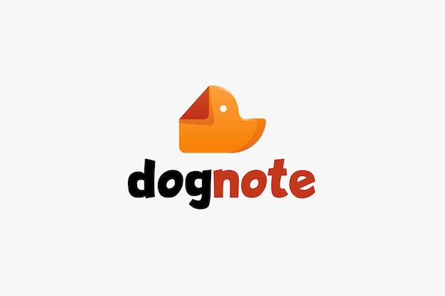 Logotipo de documento de perro y nota