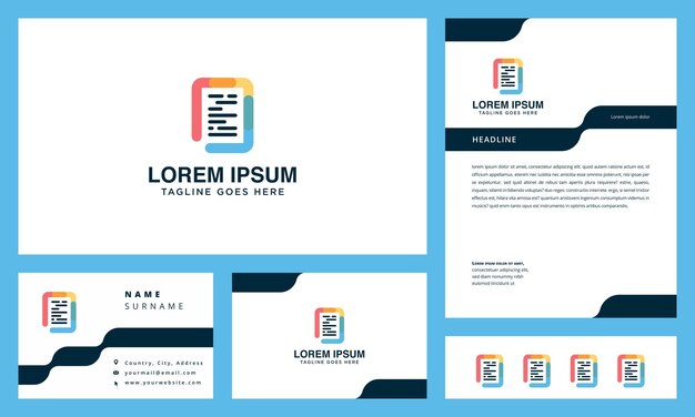 logotipo del documento con tarjeta de visita y membrete