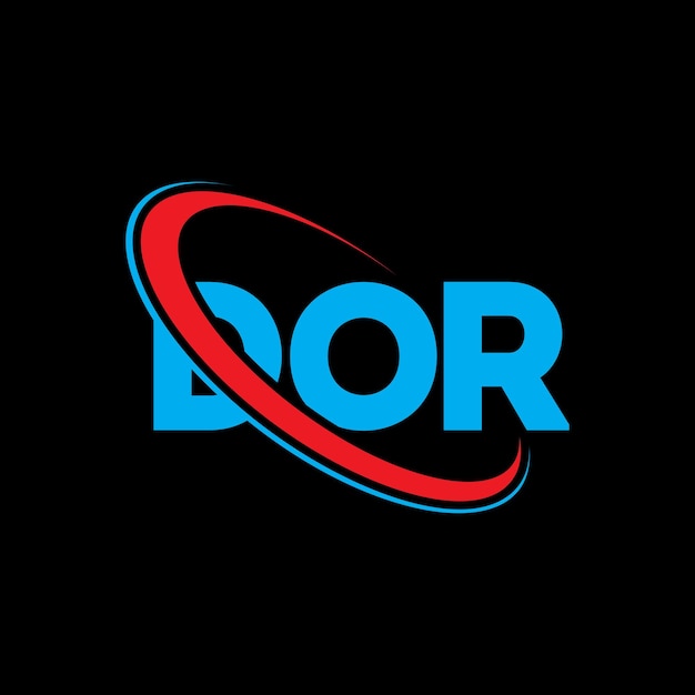 Logotipo DOR DOR letra DOR diseño de logotipo de letra Iniciales Logo DOR vinculado con círculo y mayúscula logotipo monograma DOR tipografía para negocios de tecnología y marca inmobiliaria