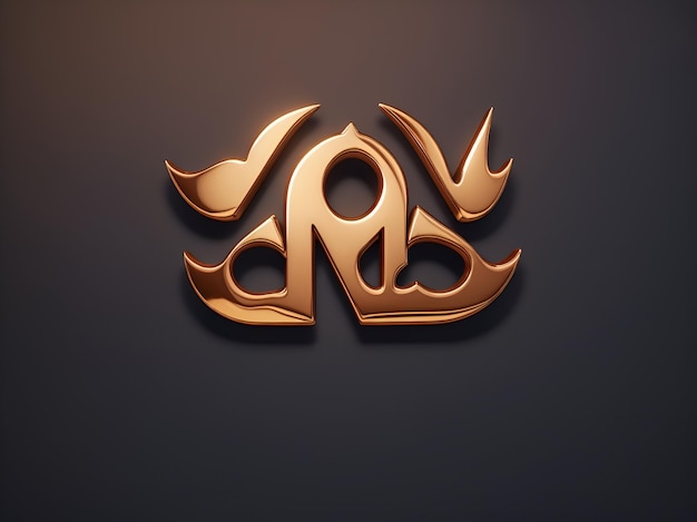 Un logotipo dorado con un diseño dorado en él