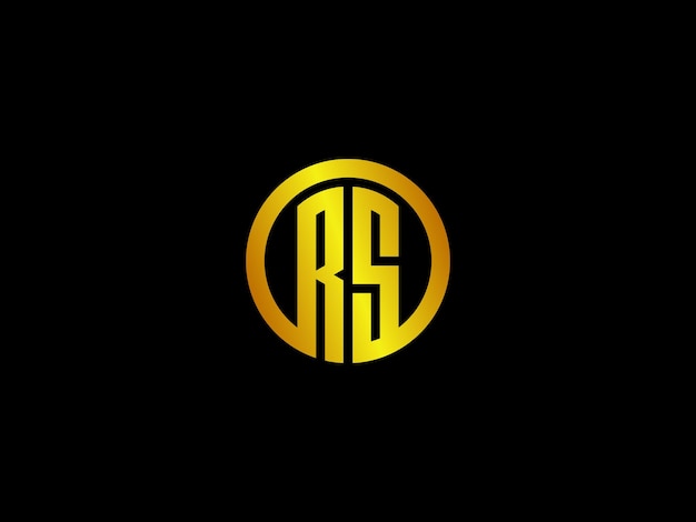 Logotipo dorado con las iniciales rs en un círculo