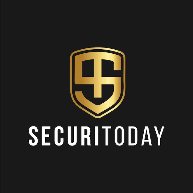 Un logotipo dorado y negro para la seguridad actual