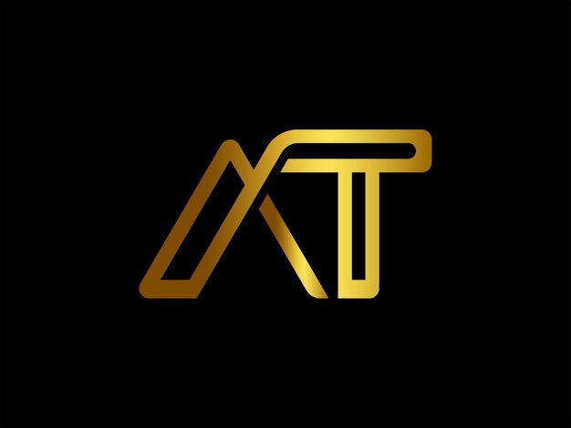 Logotipo dorado y negro con el título 'at'