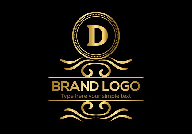 Vector el logotipo dorado sobre fondo negro