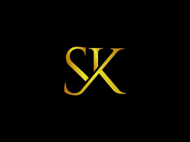 Logotipo dorado con el título 'logo para sk'