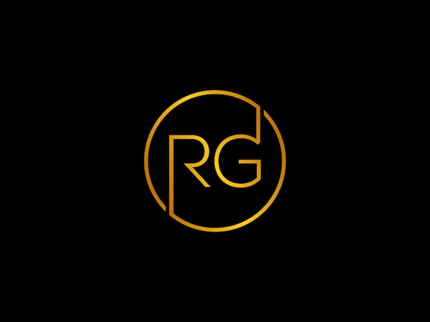 Vector logotipo dorado con el título 'rg'