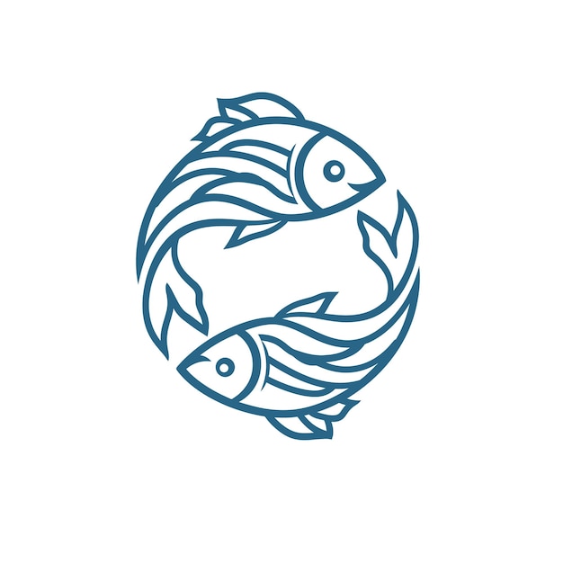 El logotipo de dos círculos de peces