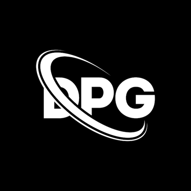 Logotipo de DPG Diseño de logotipo de letra de DPG Iniciales Logotipo DPG vinculado con círculo y monograma en mayúsculas Logotipo DGP tipografía para negocios tecnológicos y marca inmobiliaria