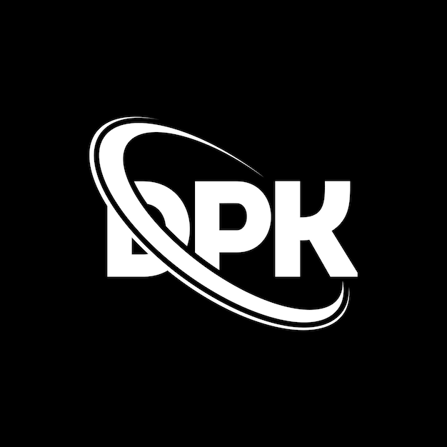 El logotipo DPK, la letra DPK, el diseño del logotipo de la carta DPK, las iniciales DPK, unido por un círculo y un monograma en mayúscula, el logotipo de DPK, tipografía para empresas tecnológicas y marcas inmobiliarias.