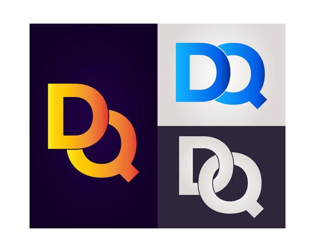 Logotipo DQ inicial creativo último logotipo DQ resumen DQ diseño de logotipo monograma alp creativo y único