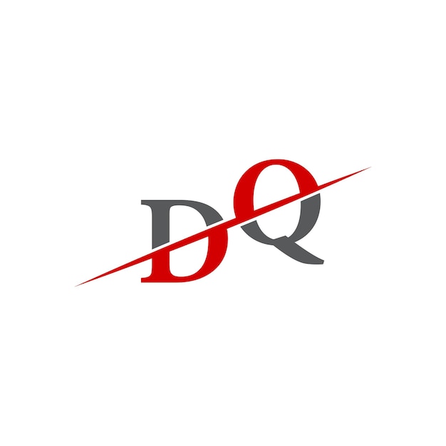 Logotipo DQ minimalista con línea diagonal dinámica