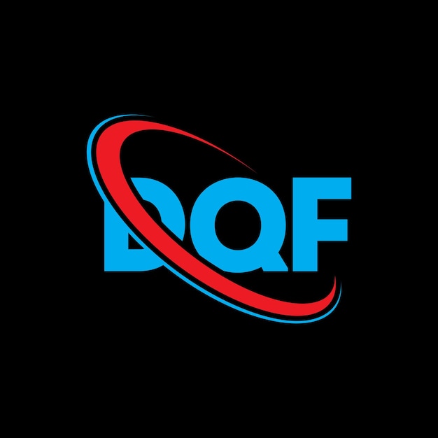 Logotipo de DQF Diseño de logotipo de letra DQF Iniciales Logotipo DQF vinculado con círculo y mayúscula Logotipo de monograma DQF Tipografía para negocios tecnológicos y marca inmobiliaria