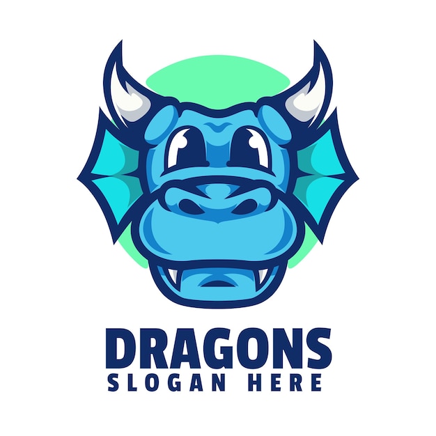 Logotipo de dragón azul con un dragón azul