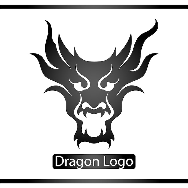 El logotipo del dragón negro vectorial