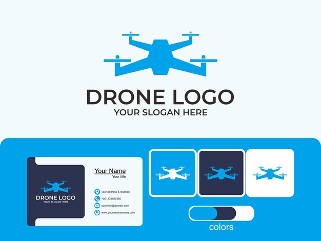 Logotipo de drone y tarjeta de visita.