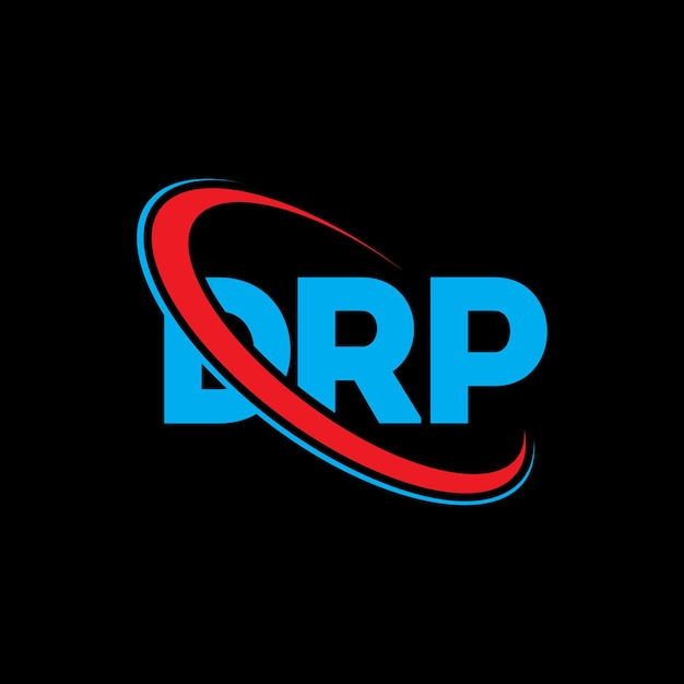 Logotipo de DRP Diseño de logotipo de letra DRP Iniciales Logotipo DRP vinculado con círculo y mayúscula Logotipo de monograma DRP Tipografía para negocios tecnológicos y marca inmobiliaria