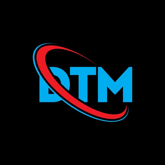 Logotipo DTM: Diseño de logotipo de letra DTM: Iniciales DTM: Logotipo vinculado con círculo y monograma en mayúscula: Logo DTM: Tipografía para negocios tecnológicos y marca inmobiliaria.
