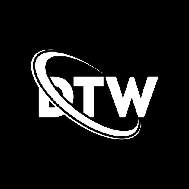 Logotipo DTW DTW letra DTW diseño de logotipo de letra Iniciales Logotipo dTW vinculado con círculo y mayúscula Logotipo de monograma DTW tipografía para negocios tecnológicos y marca inmobiliaria