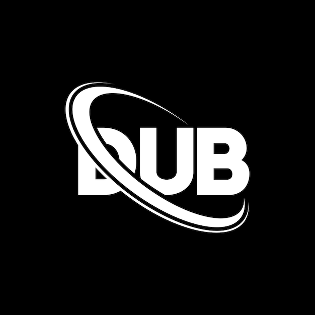 Vector el logotipo dub, la letra dub, el diseño del logotipo de la carta dub, las iniciales dub, vinculado con círculo y mayúscula, el logotipo del monograma dub, tipografía para el negocio tecnológico y la marca inmobiliaria.