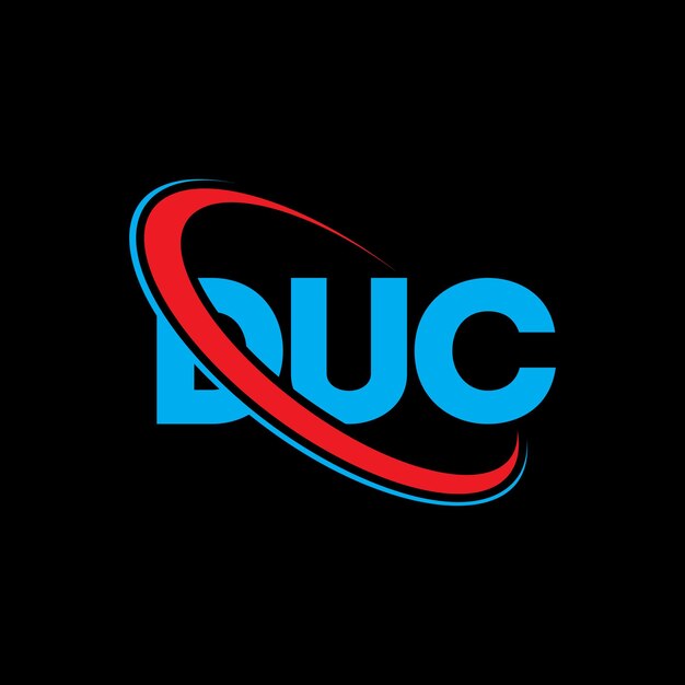 Logotipo DUC letra DUC diseño de logotipo de letra DUC iniciales logotipo DUC vinculado con círculo y mayúscula monograma logotipo Duc tipografía para negocios tecnológicos y marca inmobiliaria