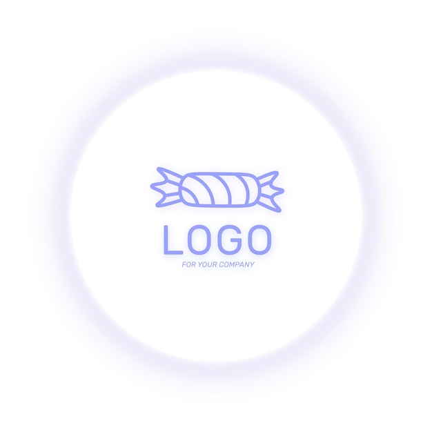 Logotipo de dulces Candy para diseño web o empresa Imagen vectorial aislada de contorno sobre fondo blanco