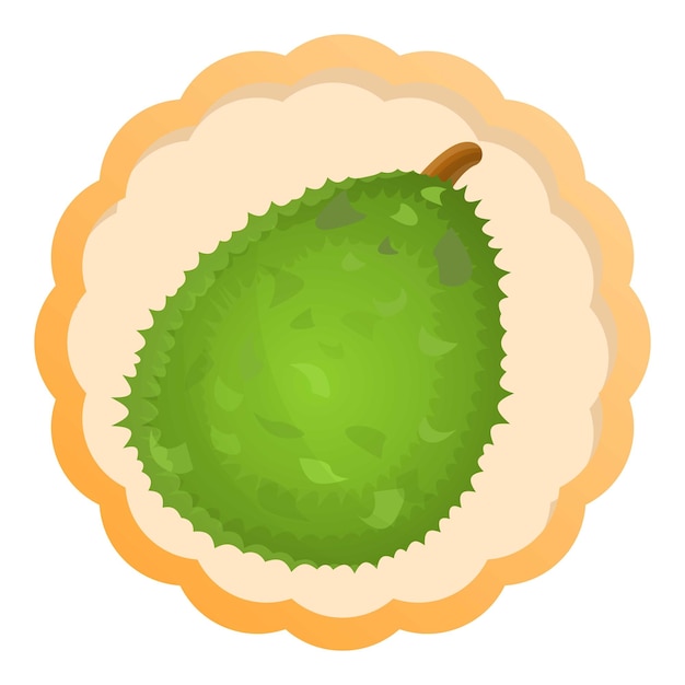 Logotipo de durian verde Caricatura del logotipo de vector de durian verde para diseño web aislado sobre fondo blanco