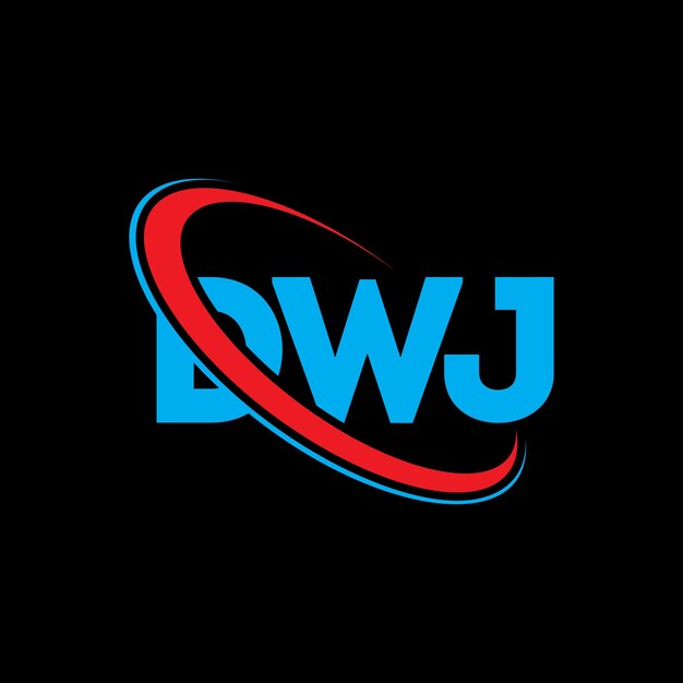 El logotipo DWJ, la letra DWJ, las iniciales DWJ, vinculado con círculo y mayúscula, el logotipo del monograma, la tipografía DWJ para el negocio de la tecnología y la marca inmobiliaria.