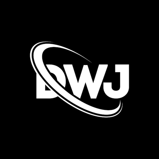 El logotipo DWJ, la letra DWJ, las iniciales DWJ, vinculado con círculo y mayúscula, el logotipo del monograma, la tipografía DWJ para el negocio de la tecnología y la marca inmobiliaria.