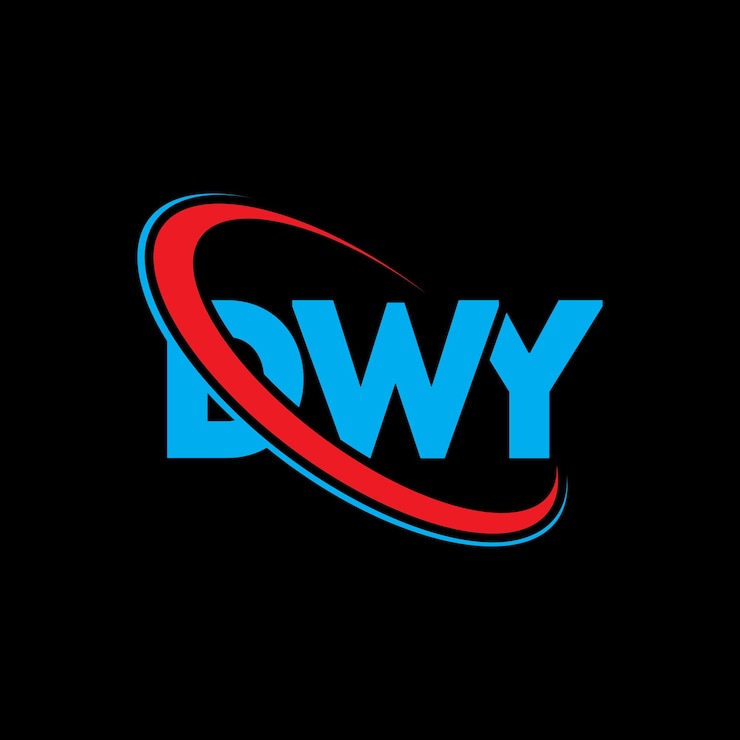 Vector logotipo dwy dwy letra dwy letra diseño del logotipo iniciales dwy logotipo vinculado con círculo y mayúscula monograma logotipo dwy tipografía para negocios tecnológicos y marca inmobiliaria