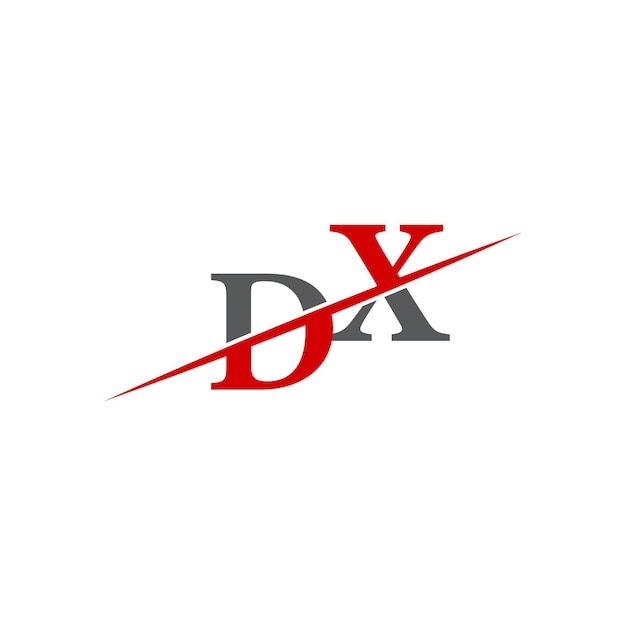 Logotipo DX minimalista con línea diagonal dinámica