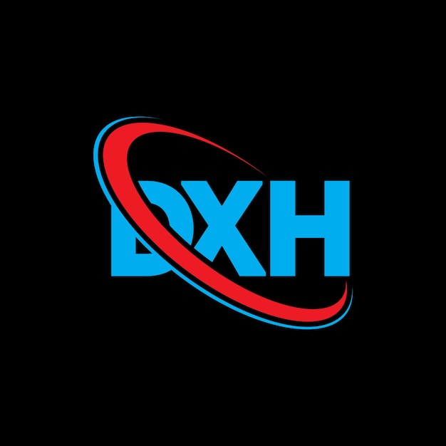 Logotipo de DXH Diseño de logotipo de letra DXH Iniciales Logotipo DXH vinculado con círculo y mayúscula Logotipo de monograma DXH tipografía para negocios tecnológicos y marca inmobiliaria