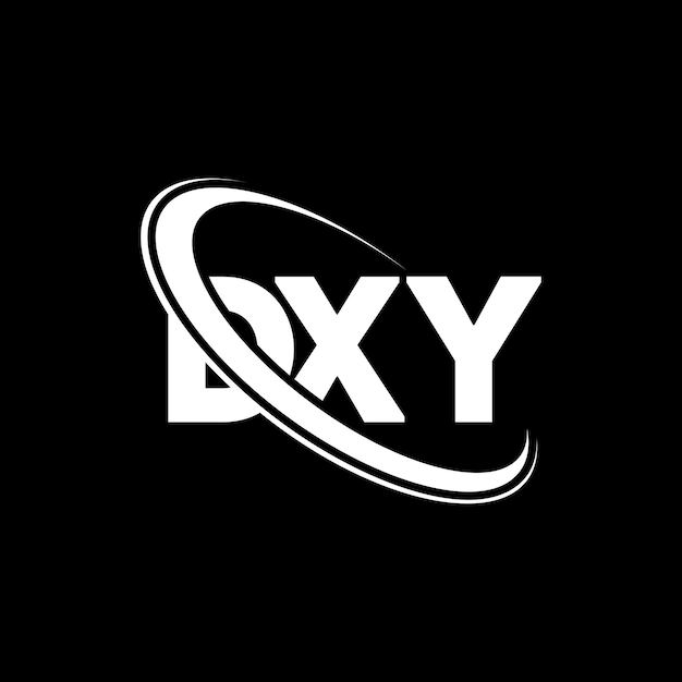 Logotipo DXY Diseño del logotipo de la letra DXY Iniciales Logotipo dXY vinculado con círculo y monograma en mayúscula Logotipo de DXY tipografía para negocios tecnológicos y marca inmobiliaria