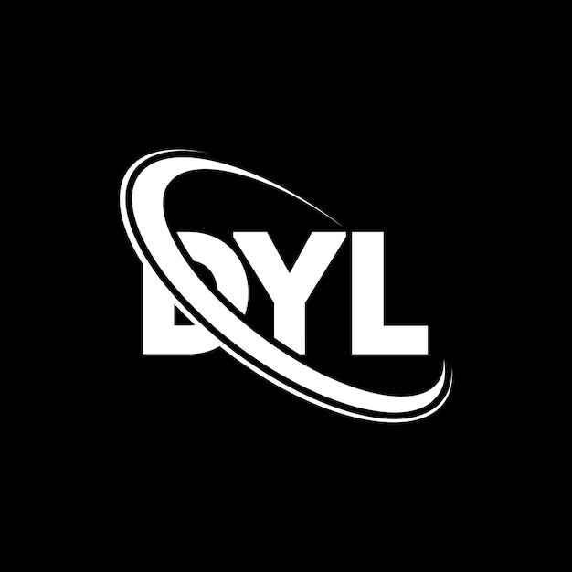 Logotipo DYL Diseño de logotipo de letra DYL Iniciales DYL Logotipo vinculado con círculo y mayúscula Logotipo de monograma DYL tipografía para negocios tecnológicos y marca inmobiliaria