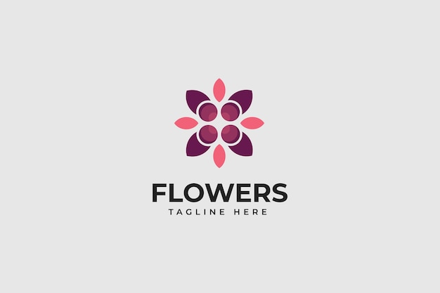 Logotipo e icono de las flores de bienestar
