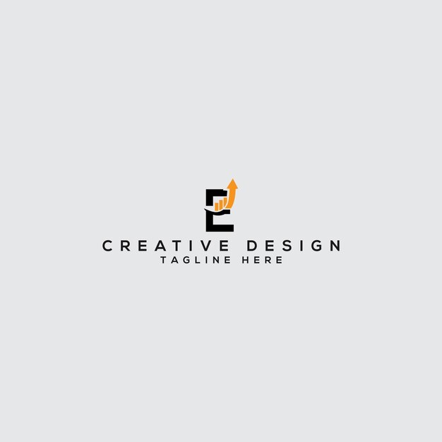 Logotipo E y plantilla de diseño de contabilidad financiera empresarial