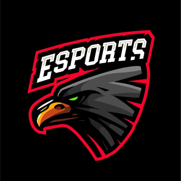 Logotipo de e-sport eagle negro