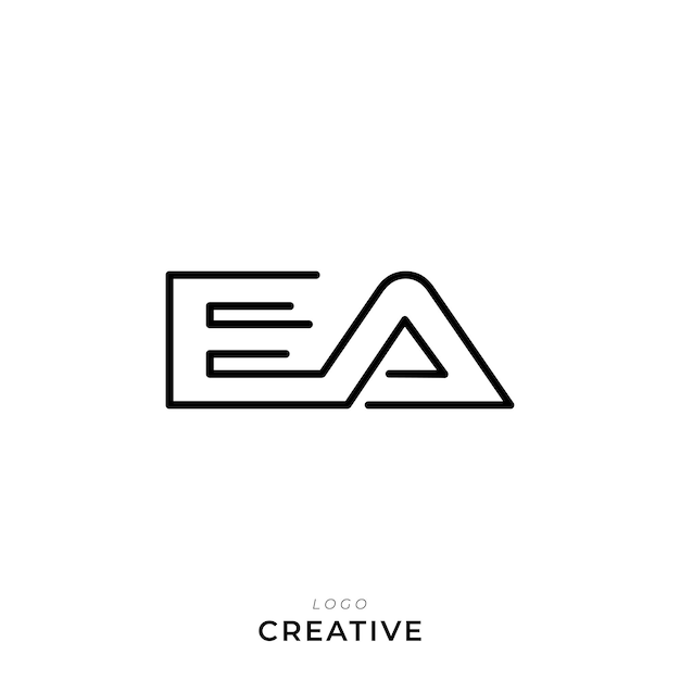 El logotipo de EA se basa en el modelo vectorial, el monograma colorido, el símbolo, la fuente, el logotipo, el diseño moderno y el logotipo inicial.