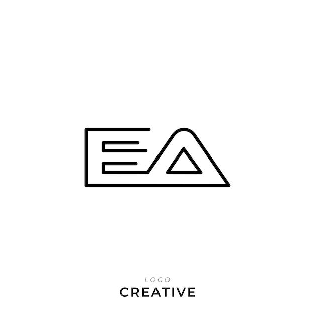 El logotipo de EA se basa en el modelo vectorial, el monograma colorido, el símbolo, la fuente, el logotipo, el diseño moderno y el logotipo inicial.