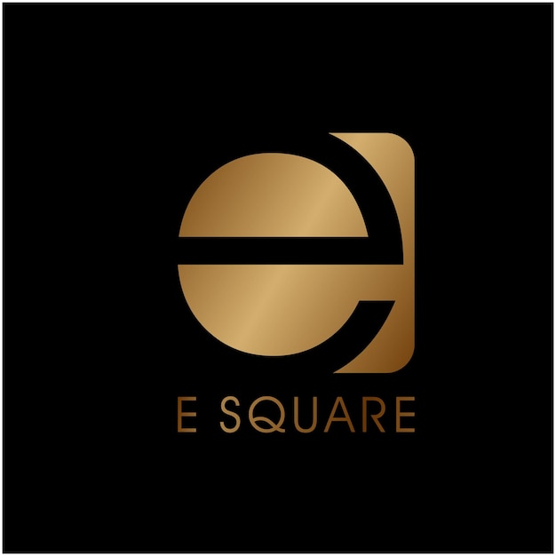 logotipo de ec dorado moderno y simple