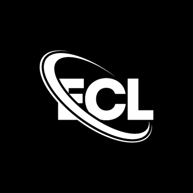 Vector logotipo ecl letra ecl diseño de letra ecl iniciales logotipo ecl vinculado con círculo y mayúscula logotipo monograma ecl tipografía para negocios tecnológicos y marca inmobiliaria