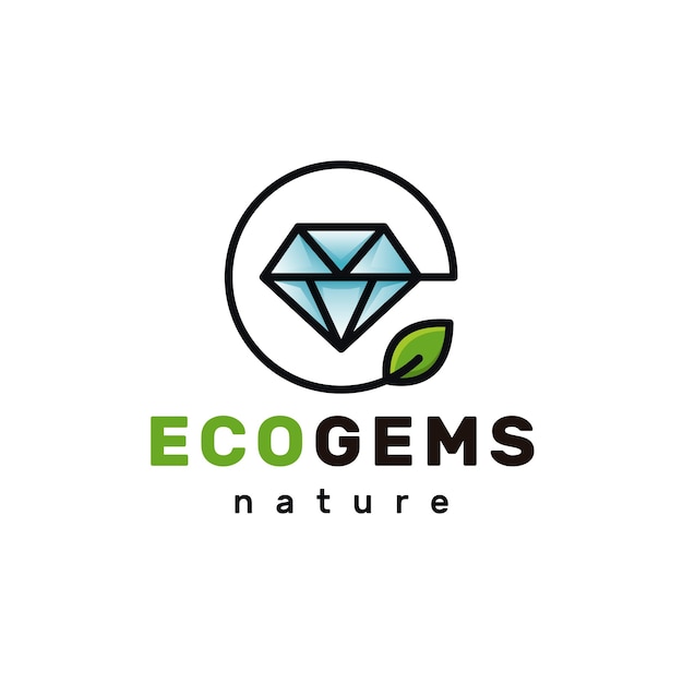 Vector logotipo de eco diamante