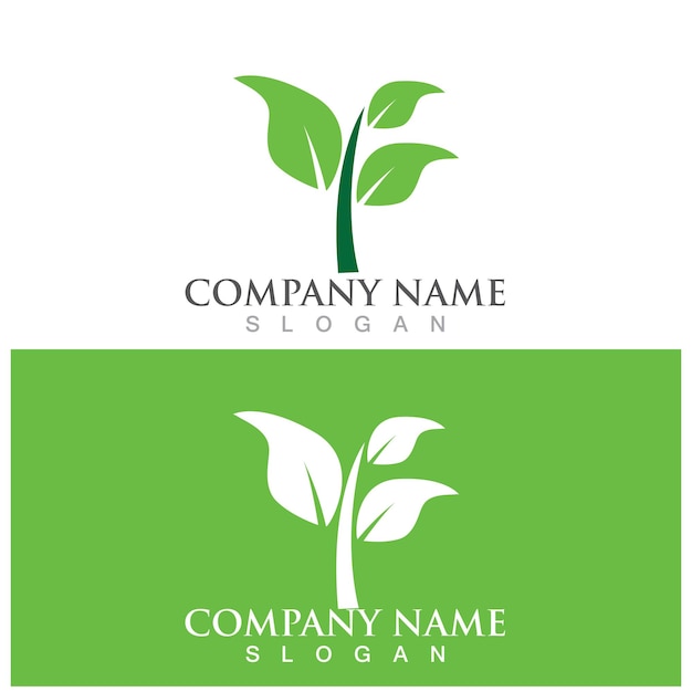 Logotipo de ecología de hoja y plantilla de vector